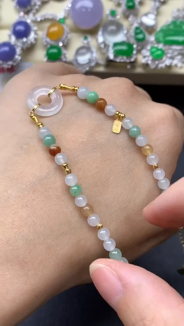 18K金镶嵌手链翡翠278-中国好珍宝