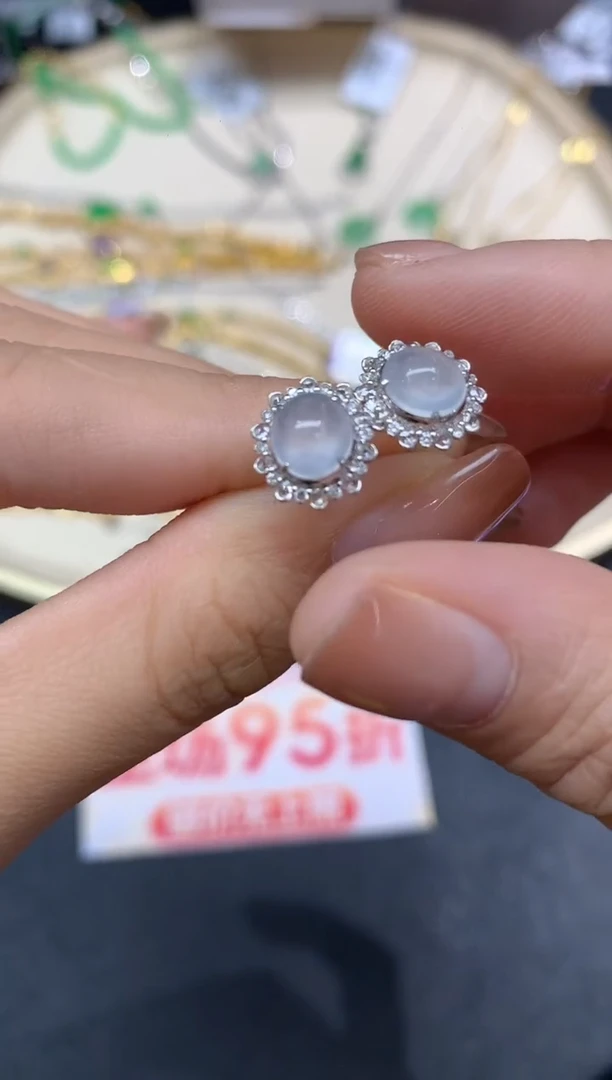 18K金镶嵌翡翠耳饰耳饰A310|6800