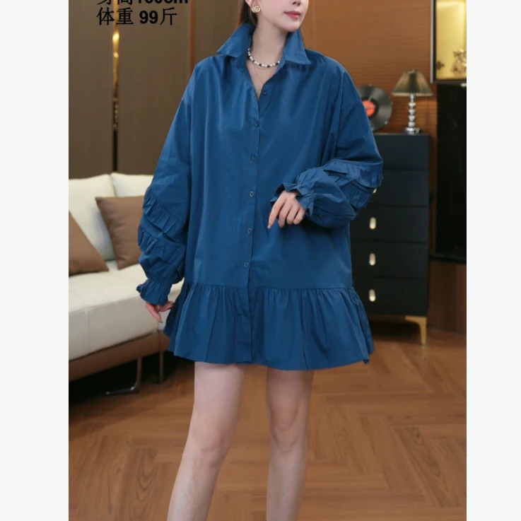 【鑫蕾】早秋新款常规款纽扣宽松型衬衣秋季衬衫29082