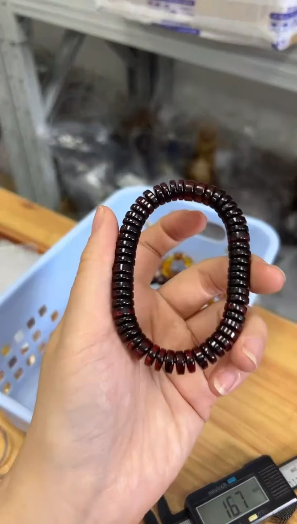 未镶嵌血珀手链孤品血珀药片珠手链[1167]