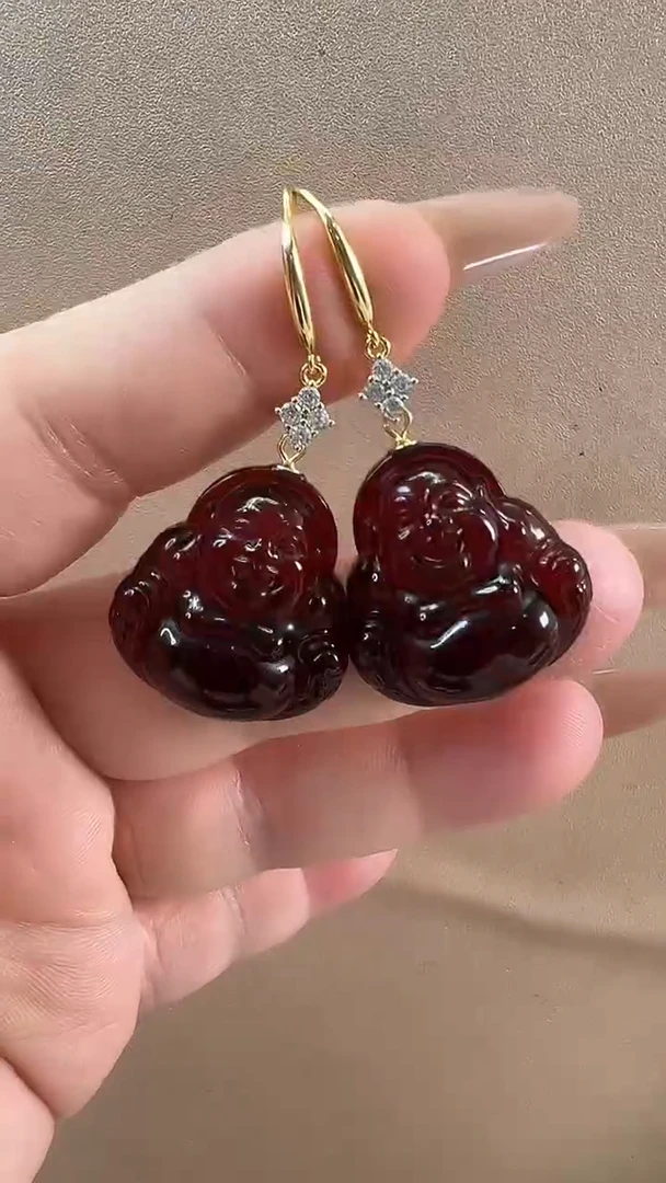 【闪购商品】琥珀耳饰未镶嵌耳环