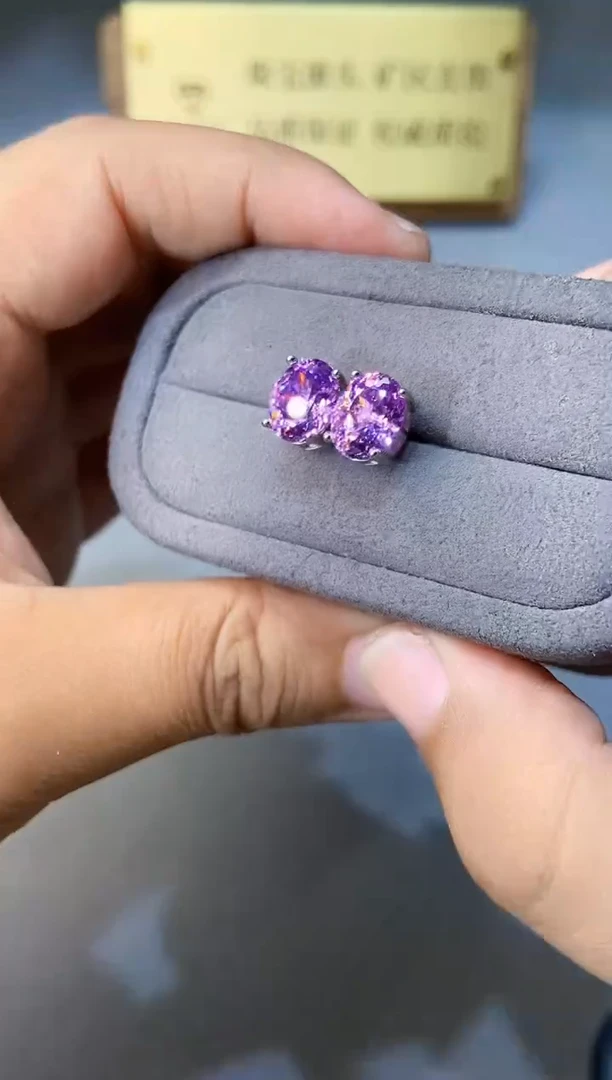 碧玺耳饰银S925镶嵌.