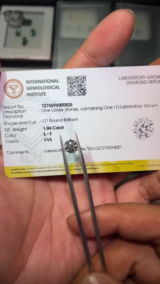 裸石实验室培育钻石1.04ct 圆钻 LG727559400