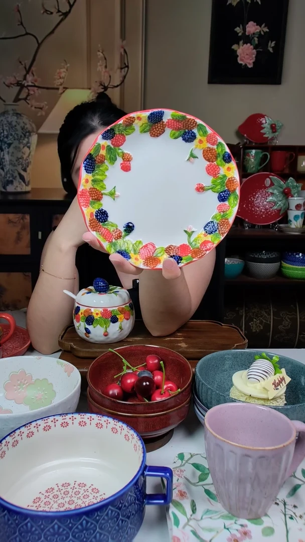 陶瓷绿莓仙踪 6.25饭盘两只装