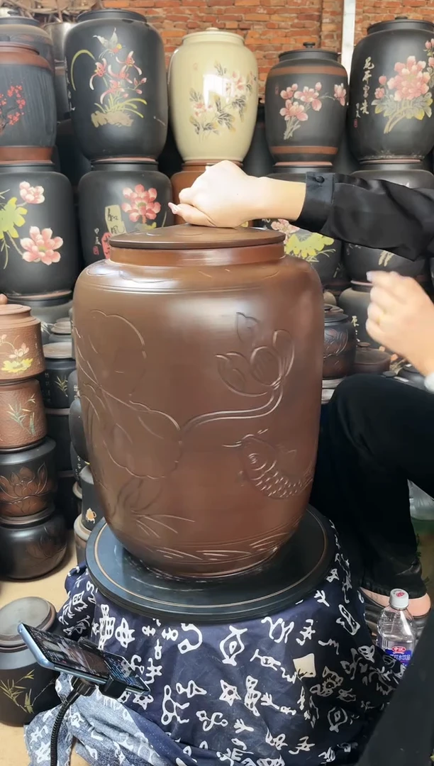 【闪购商品】壶瑕疵茶缸 高51cm古铜色 381