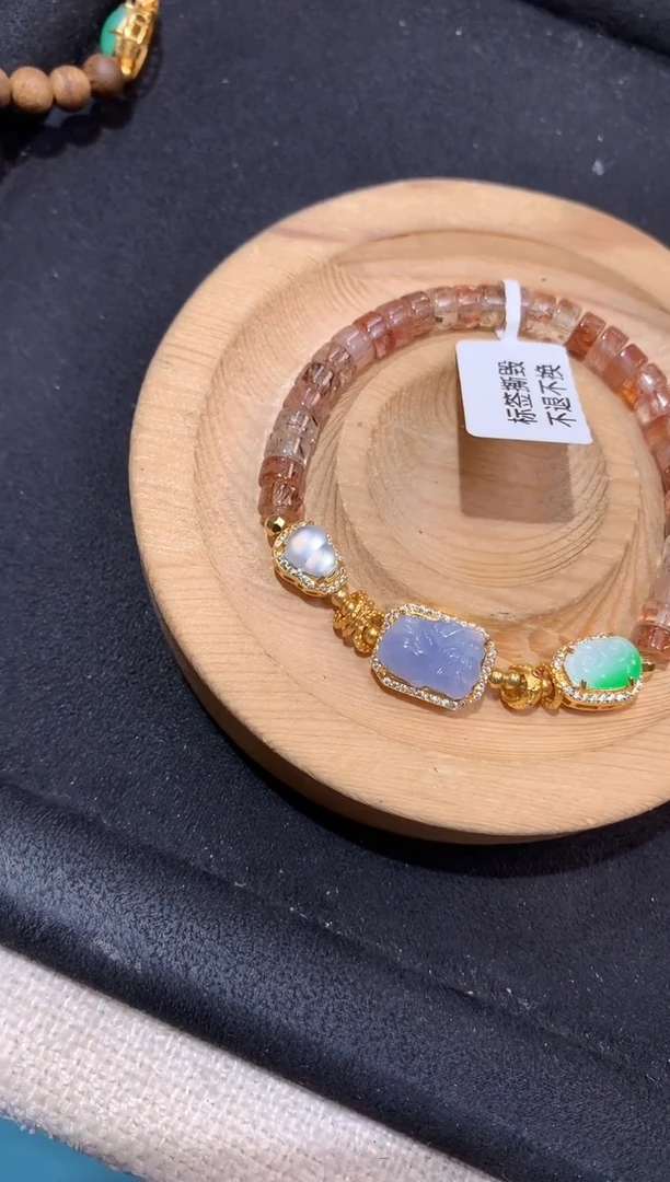 吊坠(不含链)银S925镶嵌翡翠手串