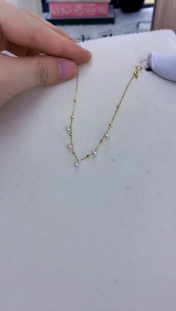 18K金镶嵌饰品海水珍珠灵动满天星手链