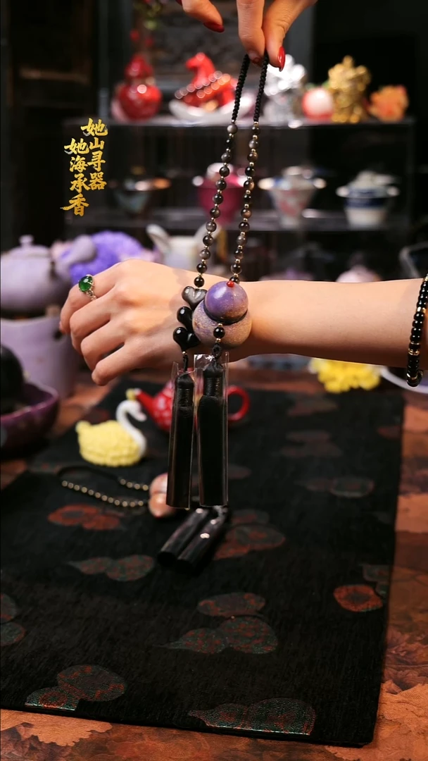 紫色大漆葫芦茶宠摆件