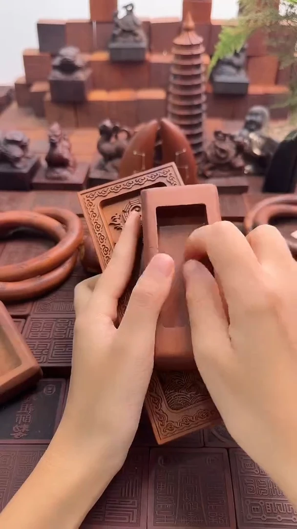 枣木阳雕土地大印章+底座