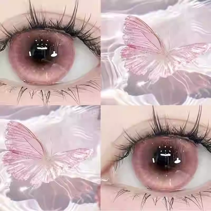 知名浪漫美瞳日抛30片粉棕自然水润舒适通透一次性抛隐形眼镜10片