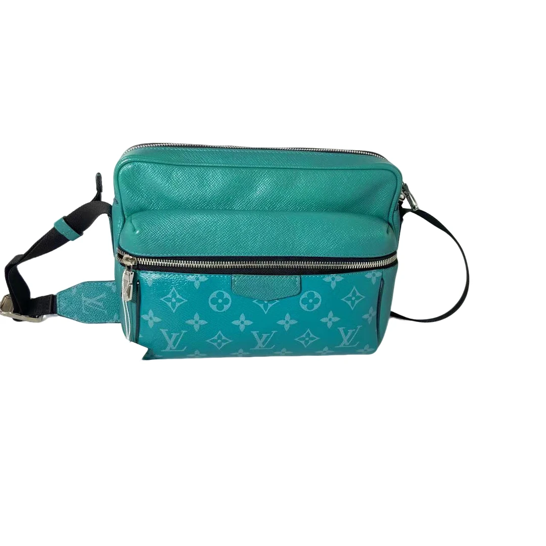 99新 LouisVuitton/路易威登 墨绿色老花相机包/466