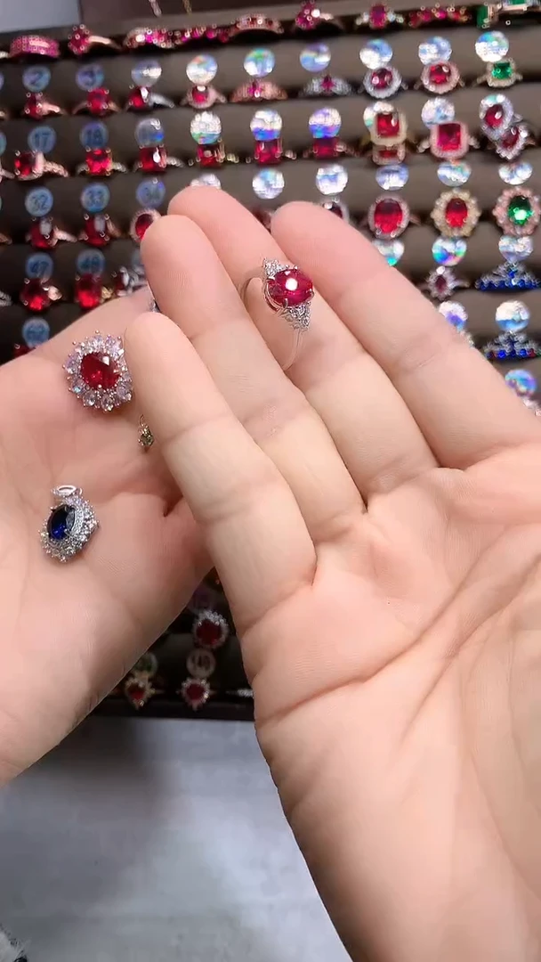 【闪购商品】红宝石戒指银S925镶嵌银色7.9