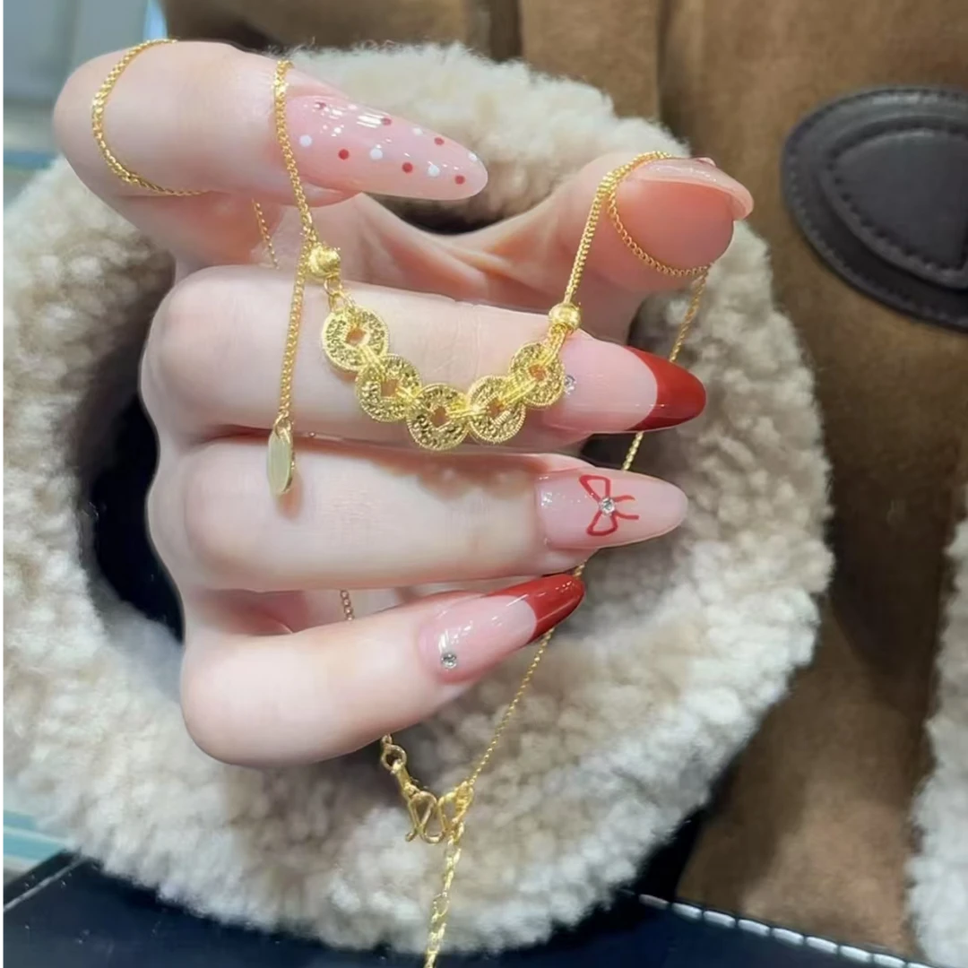 赛菲尔万足®足金碎碎金钱多多精工套链