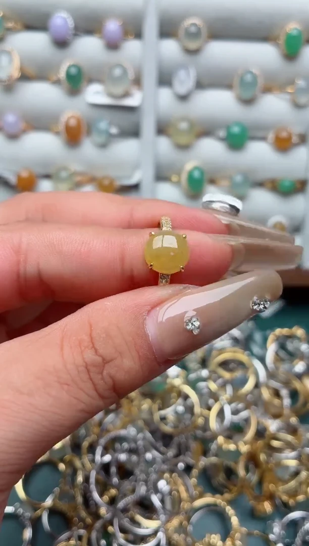 银S925镶嵌戒指翡翠.