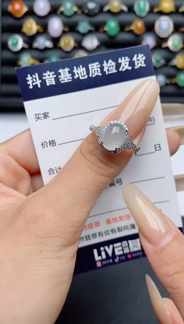 翡翠戒指银S925镶嵌.