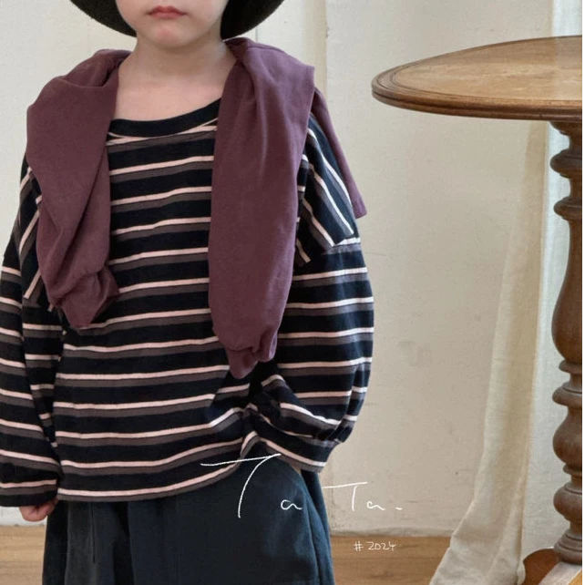 【歪歪妞童装】24666儿童复古中性条纹T恤