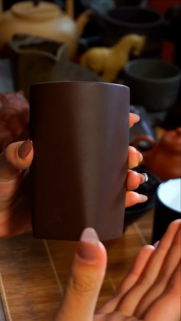 茶杯紫砂手制紫泥可乐杯