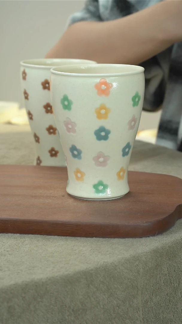叶子手作彩色可乐杯