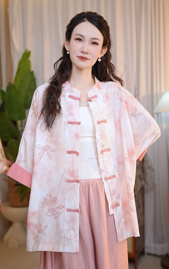 （梦绕）仙气风新中式禅意宽松防晒常规款立领古风文艺复古