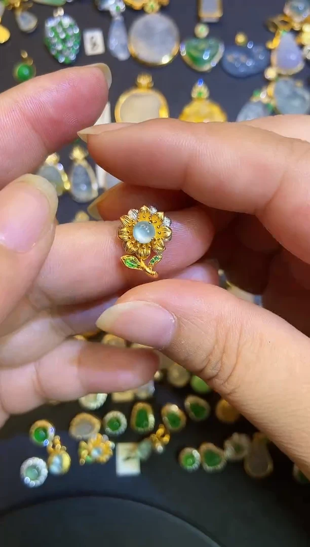 吊坠(不含链)银S925镶嵌翡翠1