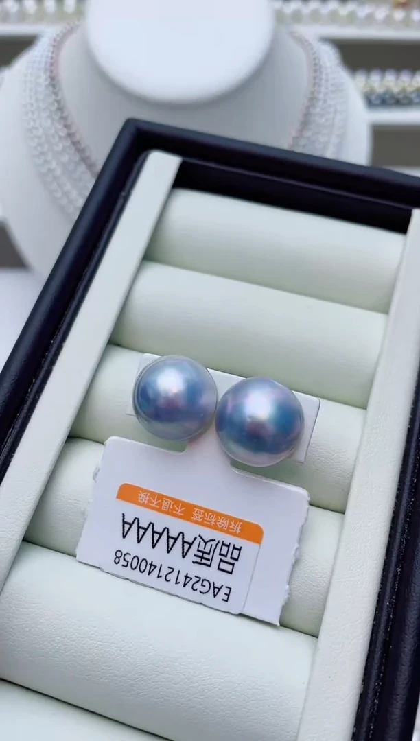 耳饰银S925镶嵌拼合珍珠（马贝珠）W50