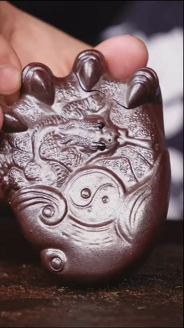 茶壶紫砂柴烧 微瑕摆件
