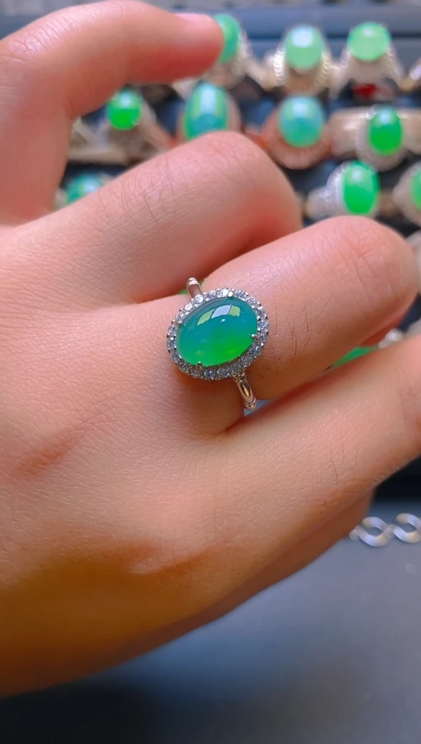 【闪购商品】翡翠耳饰银S925镶嵌天然A货翡翠1