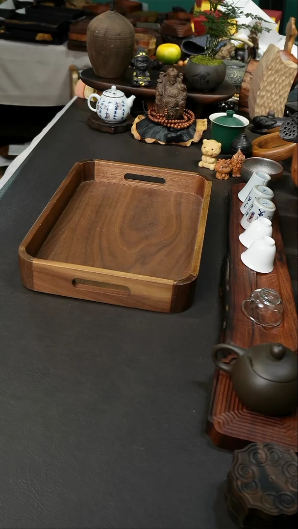 黑胡桃木双耳托盘