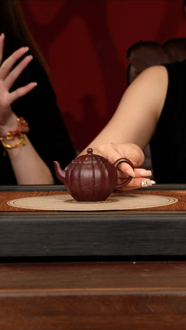 茶壶紫砂宜兴紫砂ZST 紫泥 筋纹秋水