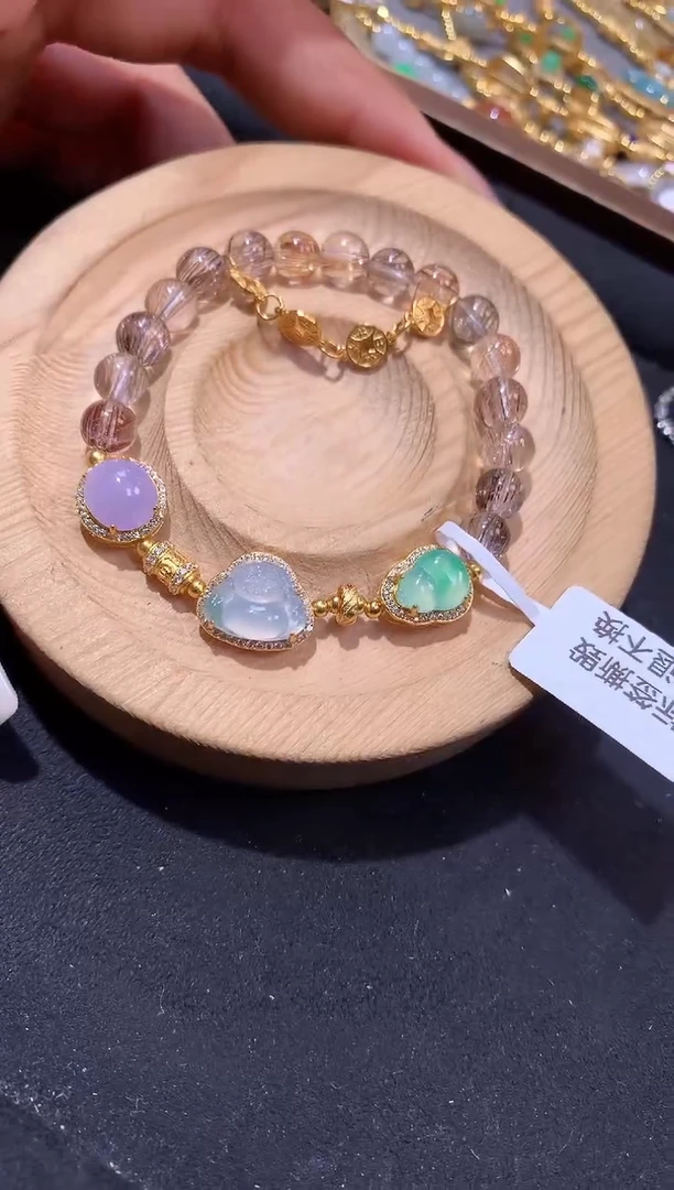 银S925镶嵌手串翡翠手串