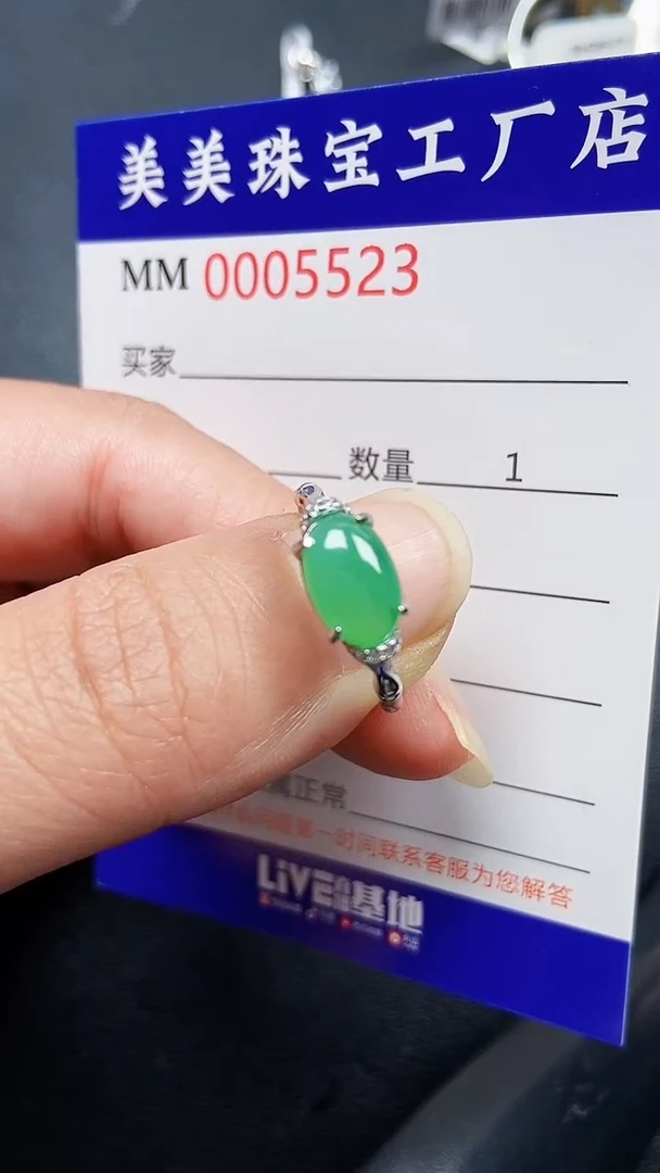 颈饰银S925镶嵌翡翠5523