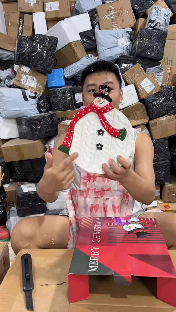 瓷片原盒雪人盘