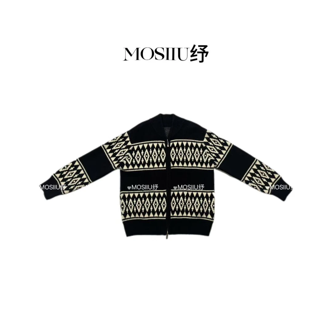 MOSIIU纾【米兰调性】费尔岛风开衫女外套25530