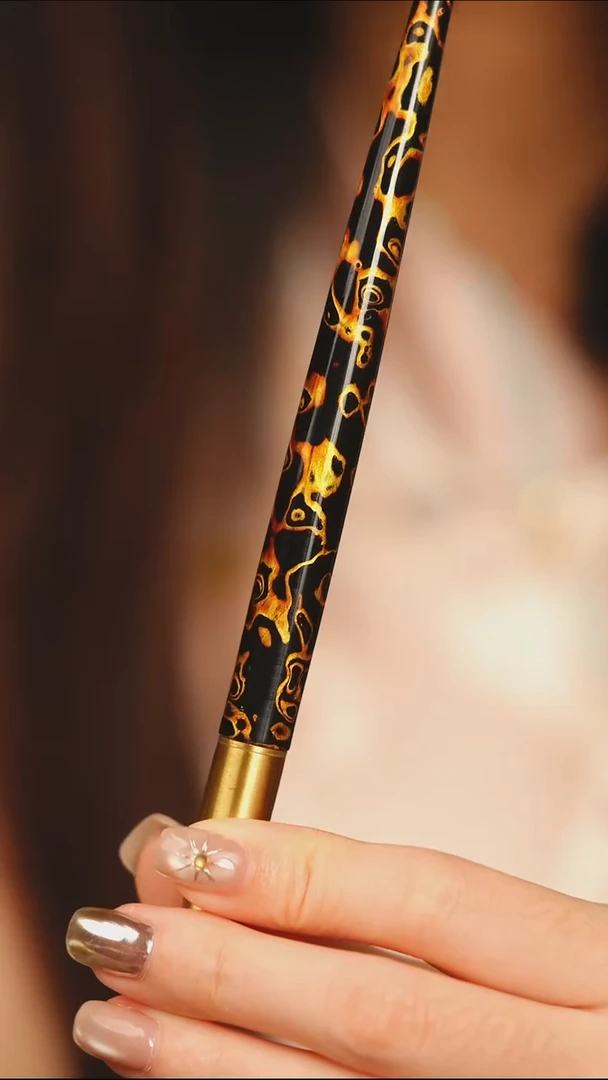 @黑金犀皮写字笔@非遗大漆