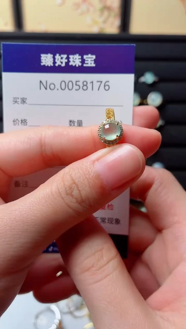银S925镶嵌戒指翡翠.