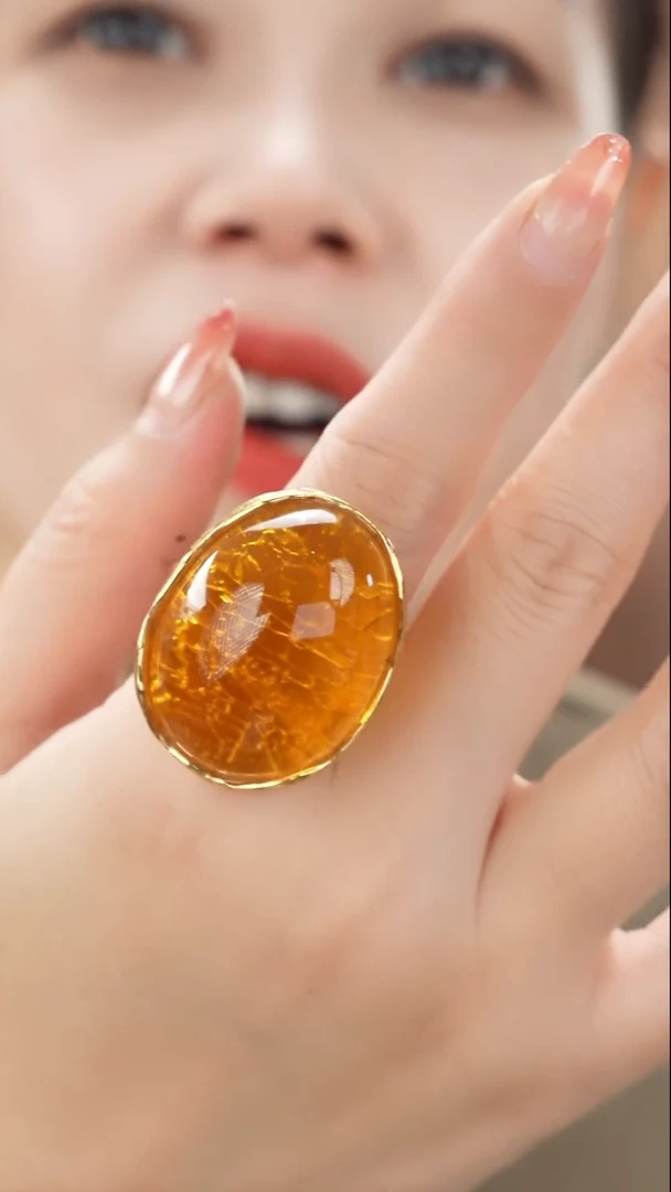 琥珀吊坠(不含链)未镶嵌净水橘皮戒指