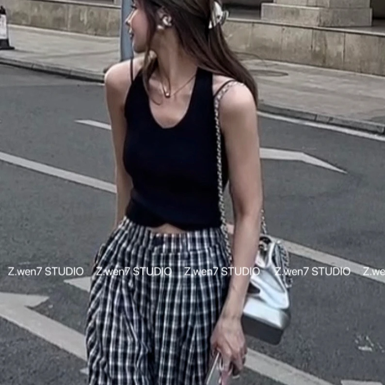 2025夏季新款  挂脖吊带  工字遮副乳