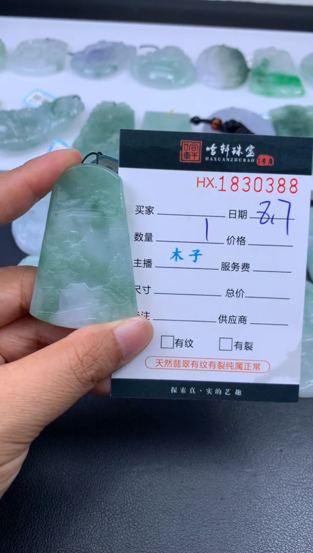 翡翠挂件未镶嵌哈轩 挂件1