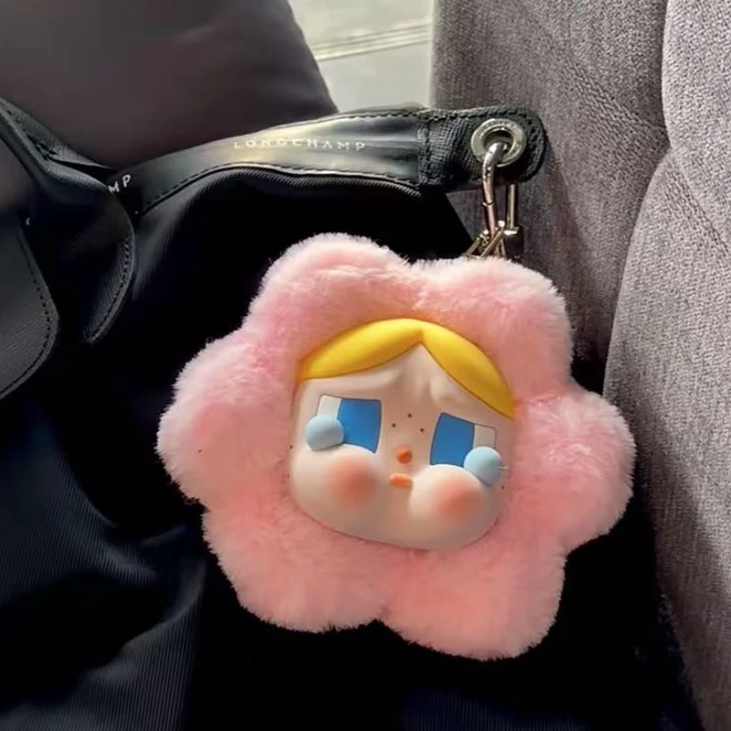 【粉色哭哭花朵耳机包】毛绒手机钥匙扣挂件