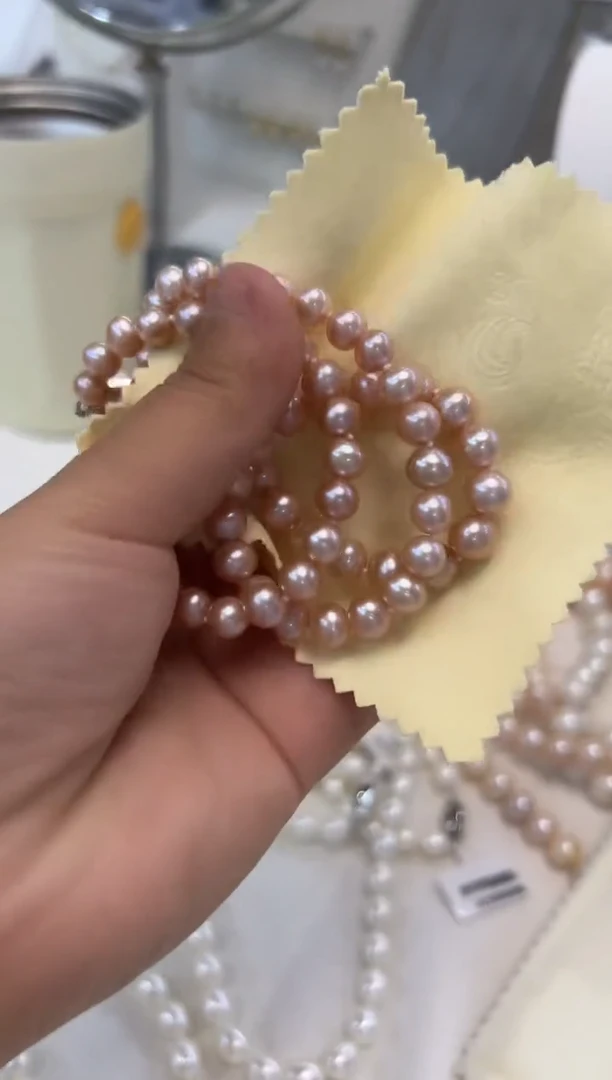 【闪购商品】淡水珍珠颈饰银S925镶嵌6.5-7.5MM