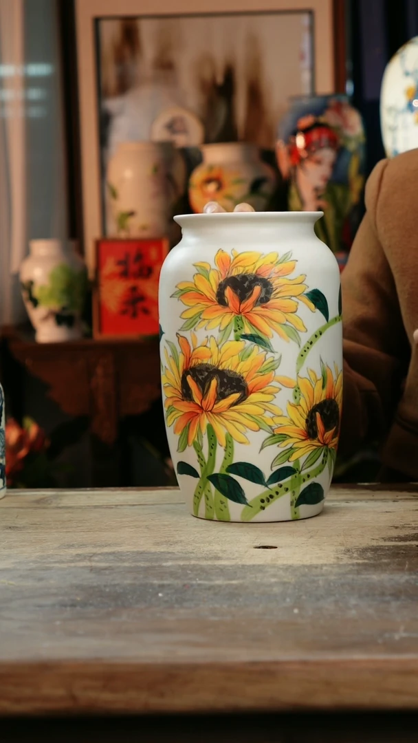 【闪购商品】瓷片景德镇纯手工釉下彩精品花瓶