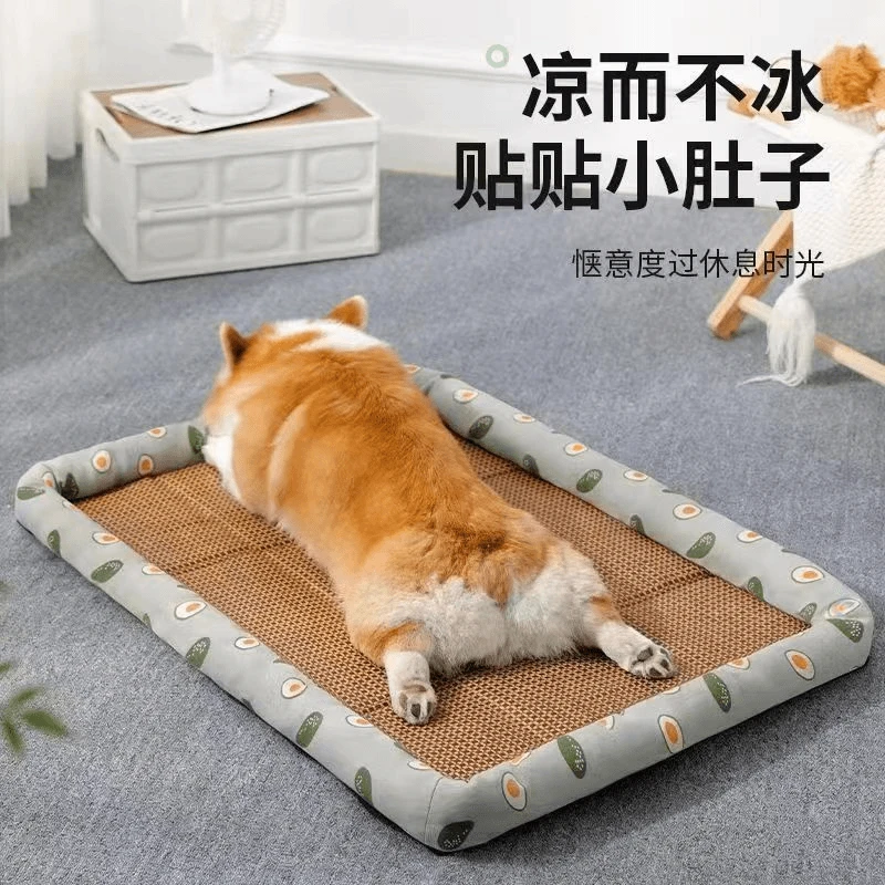 宠物夏季凉垫小猫窝藤编凉席小狗垫子泰迪可降温床垫狗窝猫窝可爱
