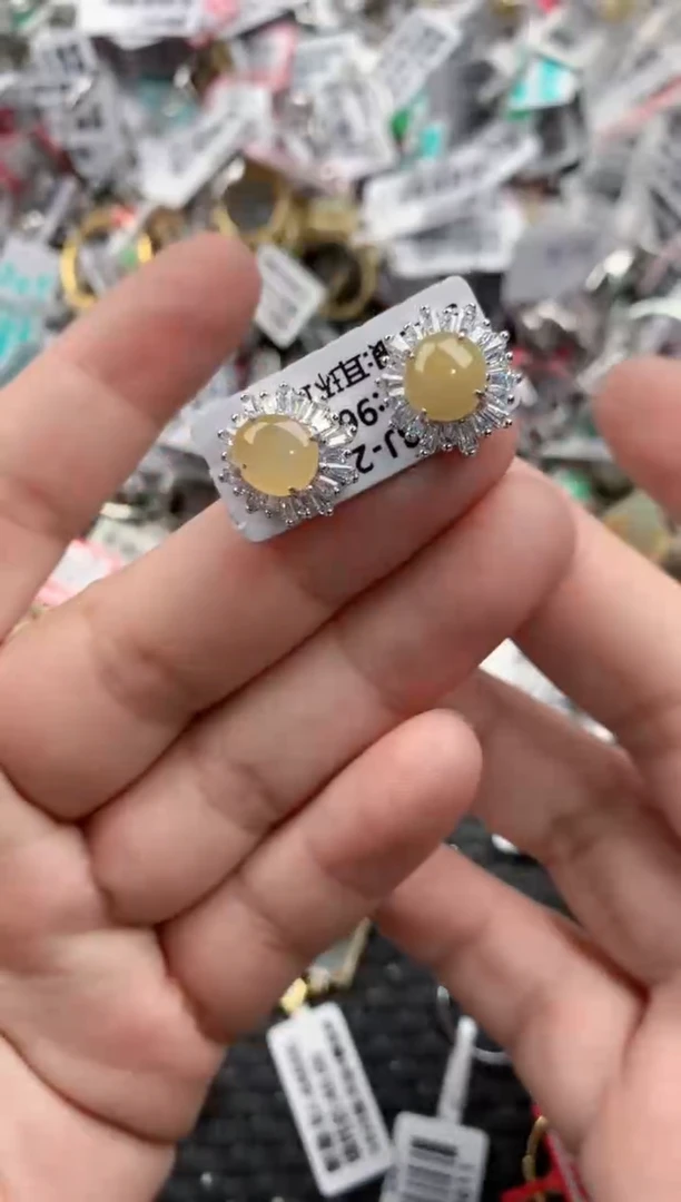 银S925镶嵌戒指翡翠12 12    4