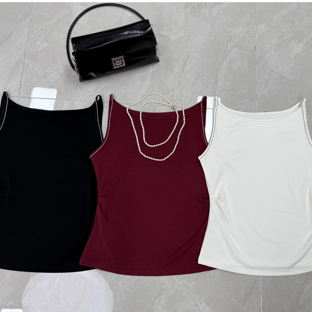 【庄喜儿Original】 气质修身时尚无袖显瘦荡领打底背心上衣女HT118