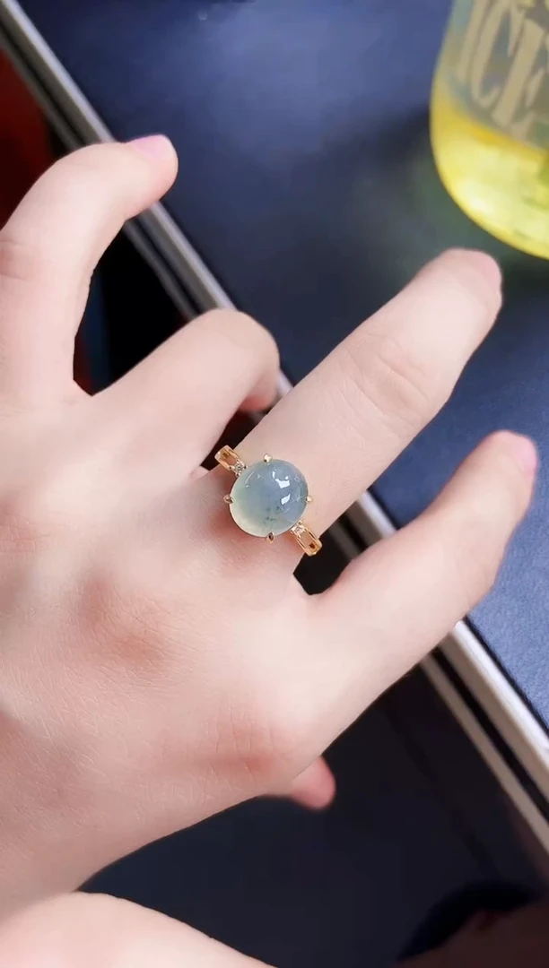 翡翠戒指银S925镶嵌213489