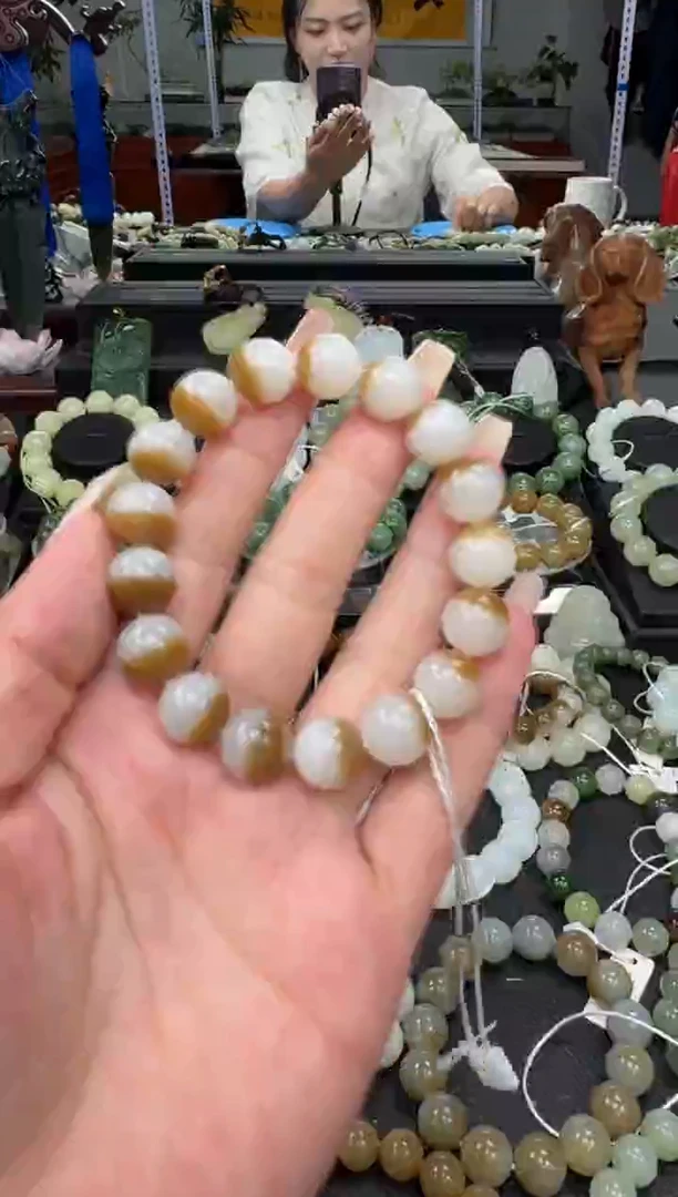 手链未镶嵌和田玉新疆且末金山糖白聚宝盆卡12