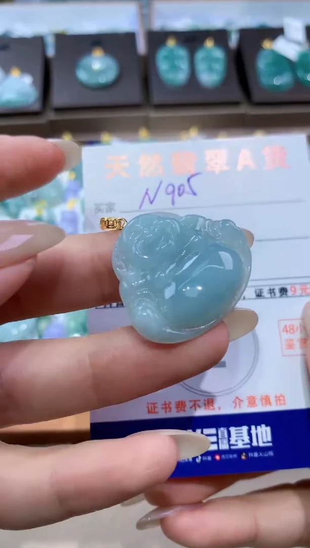 颈饰未镶嵌翡翠天然缅甸翡翠A货挂件