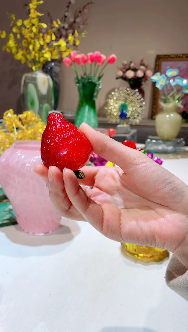 【闪购商品】琉璃手工艺品红色草莓