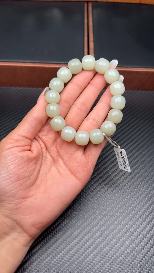 未镶嵌手串和田玉且末微色差近矿卡14jm