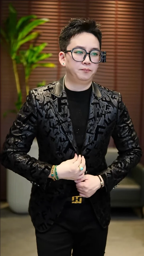 君***哥52拼皮植绒西装828